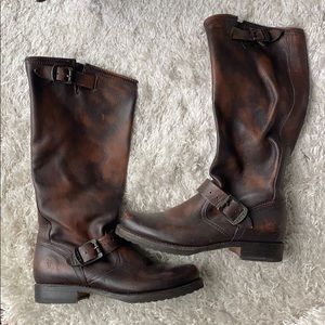 Frye boots brown knee height
